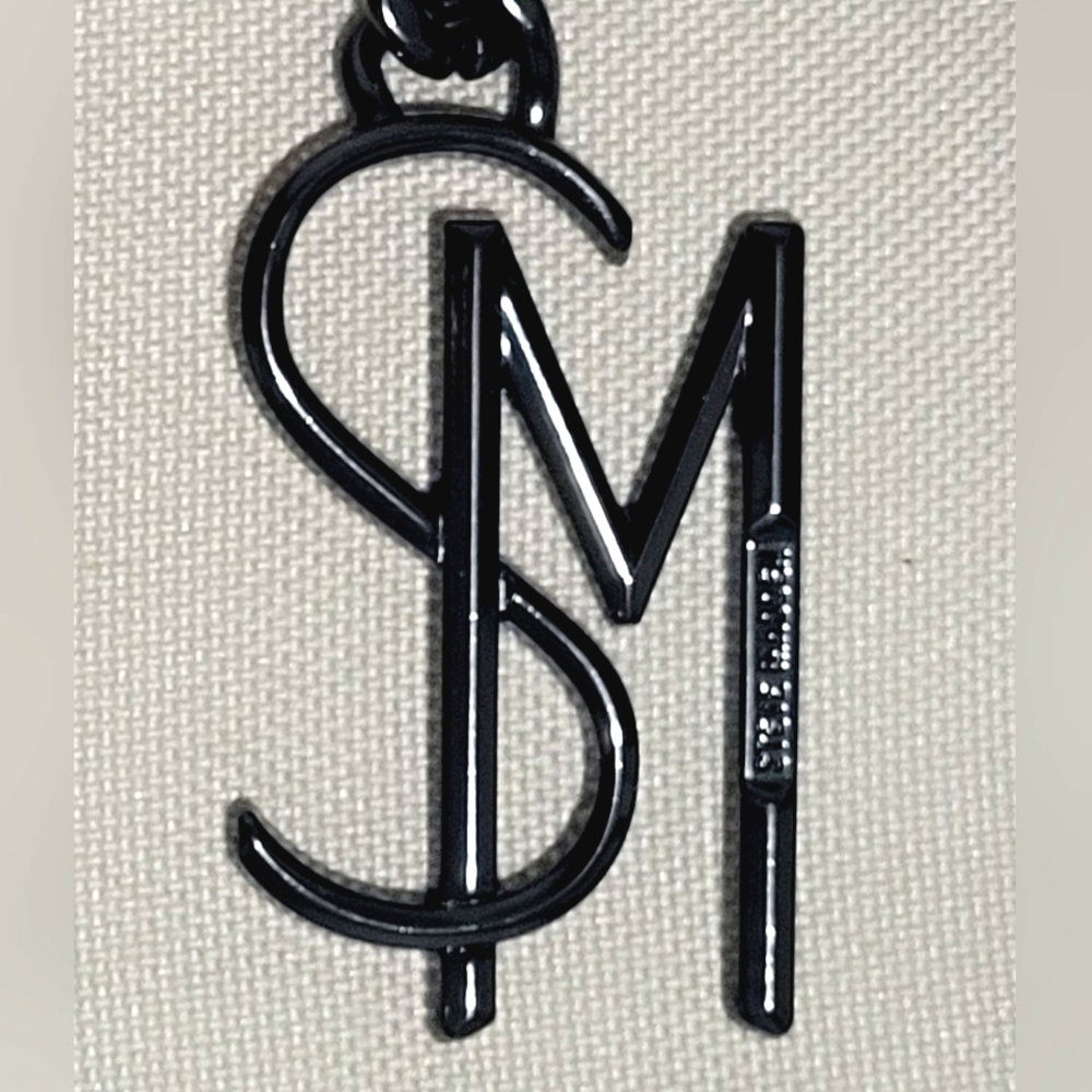 Steve Madden Metal Dark Silver Keychain/Bag Charm. 6" - Picture 5 of 6